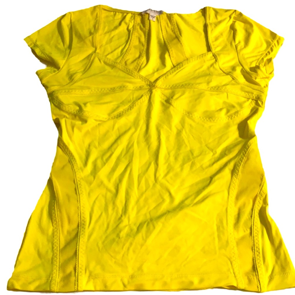 PH8 YOGA TOP YELLOW CAP SLEEVES SIZE SMALL NEW NO TAGS CANARY BRIGHT SUMMER